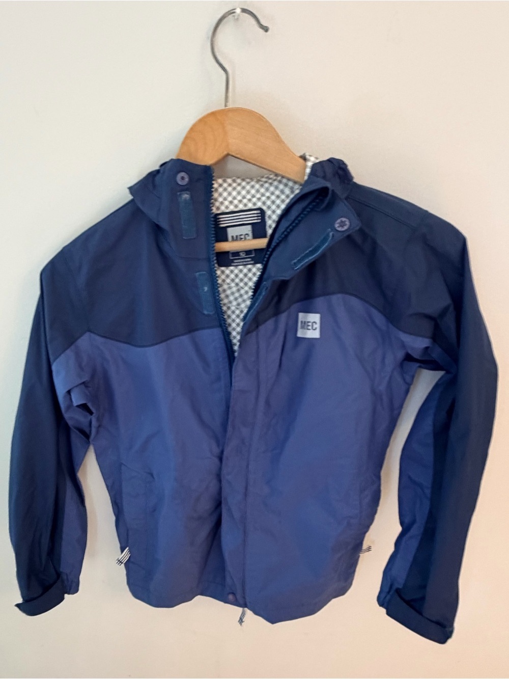 MEC Kids' Two-Tone Navy and Periwinkle Rain Jacket
